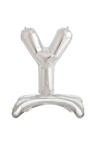 parti sürprizi Standing Silver Y Letter Foil Balloon