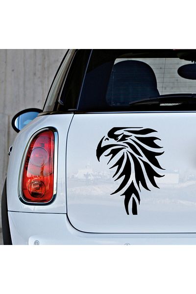 MIGNATIS Autocolant cu cap de vultur nobil orientat spre stânga 45 cm - negru