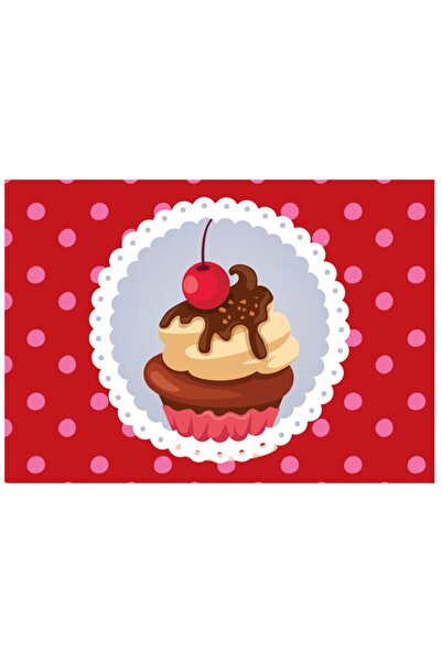 Byken طقم مكون من 6 قطع باللون الأحمر على شكل كب كيك أمريكي