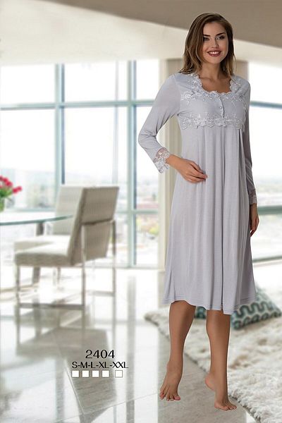Effort Pijama Effortt 2404 Γκρι Σετ Νυχτικό εγκυμοσύνης