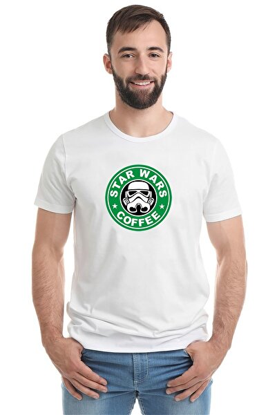 QIVI Star Wars Кавовий принт Білий чоловічий трикотажний футболка T-shirt