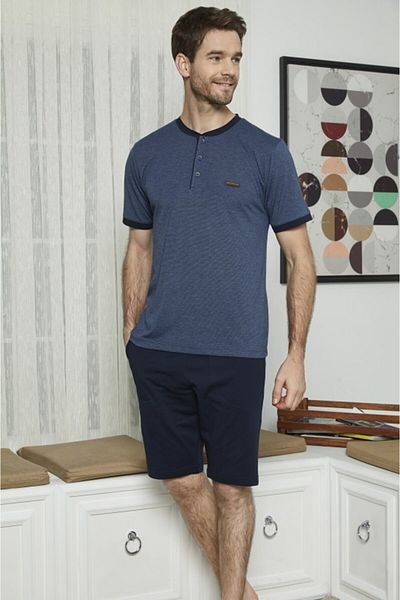 KLY Ανδρικό σορτς μισό μανίκι 7505 Navy Blue