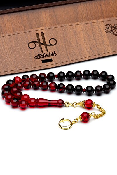 OTTOTESBİH Чоловічий подарунковий чотки, вогняний бурштиновий чотки, бурштиновий чотки