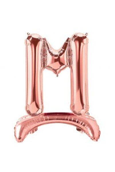 parti sürprizi Standing Rose Gold M Letter Foil Balloon