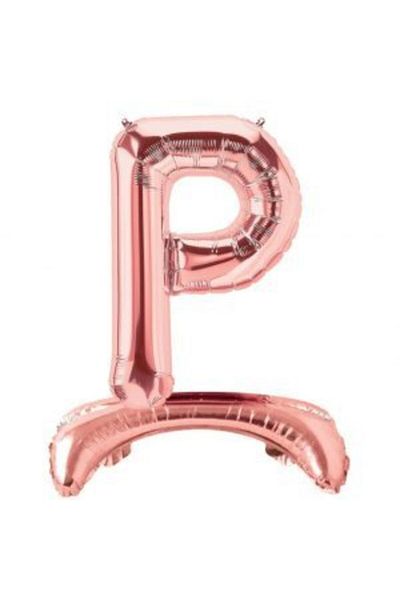 parti sürprizi Standing Rose Gold Letter P Foil Balloon