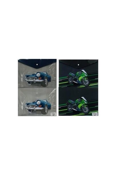 Puti Vehicles Patterned A4 Snap Envelope File - 4 Pieces