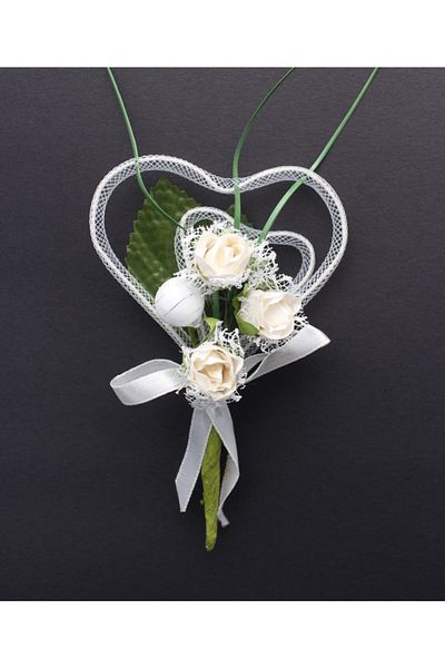 Lora Wedding Κιτ λουλουδιών 13cm Λευκό Χρώμα 12 Τμ