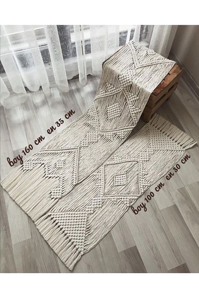 Foksan Deri Macrame Double Runner Tablecloth