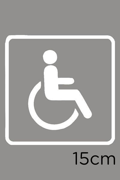 MIGNATIS Autocolant pentru semne pentru mașină pentru persoane cu dizabilități și pentru bărbați cu dizabilități 15 cm - alb