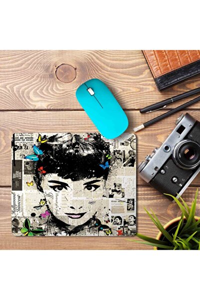 ART HEDİYE Audrey Hepburn Newspaper Rub Mouse Pad Mousepad
