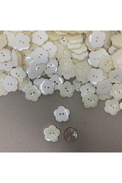 e tuhafiye 10 bucăți de nasturi cu flori de culoare crem