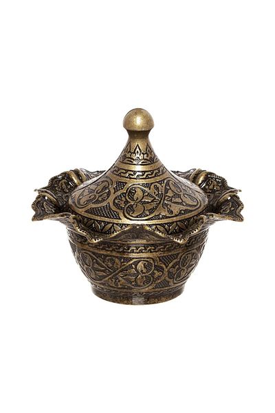 BAZAAR 4 Rose Cast Sugar Bowl with Ottoman Motif