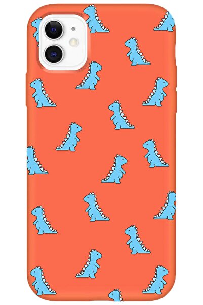 shoptocase Iphone 11 Lansman Mavi Dinazorlar Desenli Telefon Kılıfı