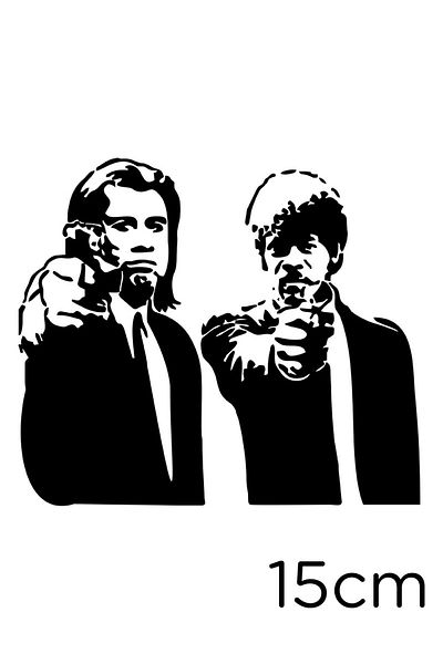 MIGNATIS Autocolant John Travolta și Samuel L. Jackson 15cm - Negru