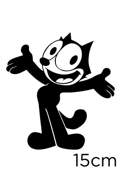 MIGNATIS Autocolant pentru mașină cu mâinile deschise Cute Looking Cat 15cm - Negru