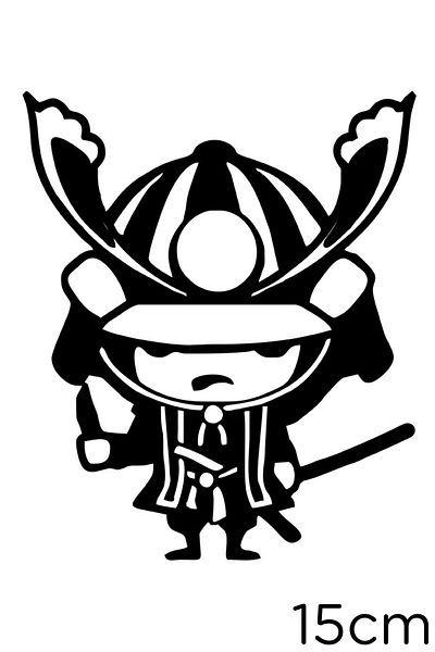 MIGNATIS Autocolant Samurai Bored Cute 15cm - Negru