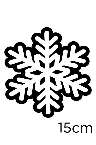 MIGNATIS Lipirea unui autocolant cu fulg de zăpadă cu contur exterior 15 cm - negru