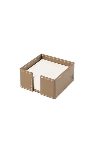2K Държач за тефтерче тип куб, изкуствена кожа, настолен, 10x10x5 см