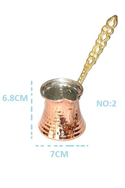 MARATON Bakır Kahve Cezvesi 2 Numara Işlemeli Cezve