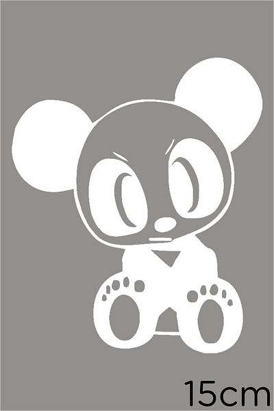 MIGNATIS Autocolant Cute Panda Cub 15cm pentru Vehicul și Perete - Alb