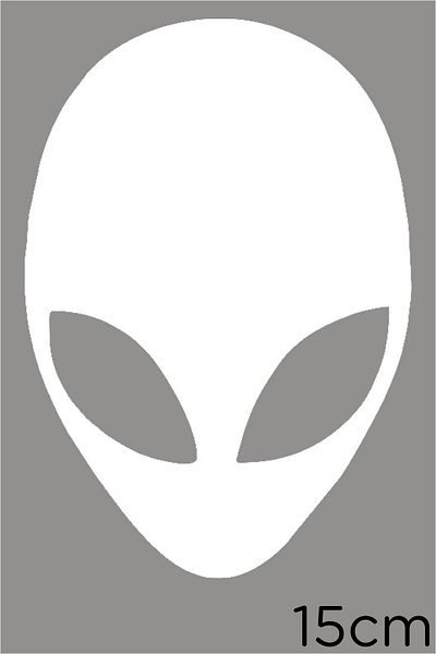 MIGNATIS Autocolant cu icoană Alien Head Head Lipire 15cm - Alb