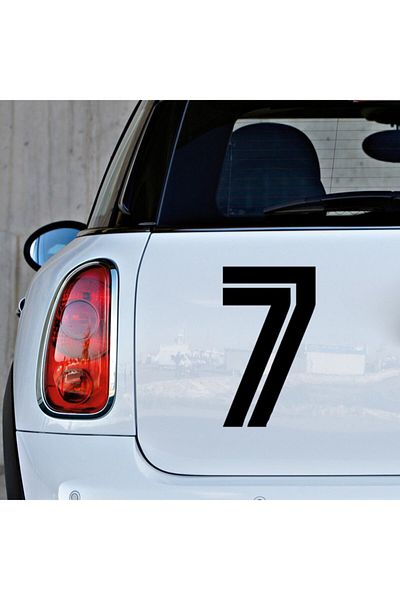 MIGNATIS Numărul 7 Autocolant Număr Autocolant Lipire cu o linie în mijloc 25cm - Negru