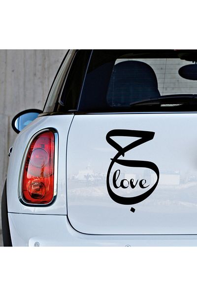 MIGNATIS Autocolant de perete pentru mașină Line Art And Love Lettering 35cm - Negru