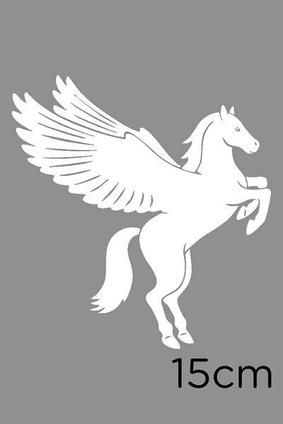 MIGNATIS Pegasus Feet Air Flying Horse Head Mitologia Greacă Autocolant Cal 15cm - Alb