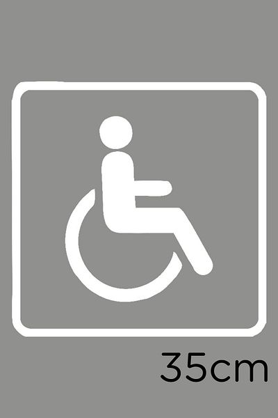 MIGNATIS Autocolant pentru semne pentru mașină pentru persoane cu dizabilități și pentru bărbați cu dizabilități 35 cm - alb