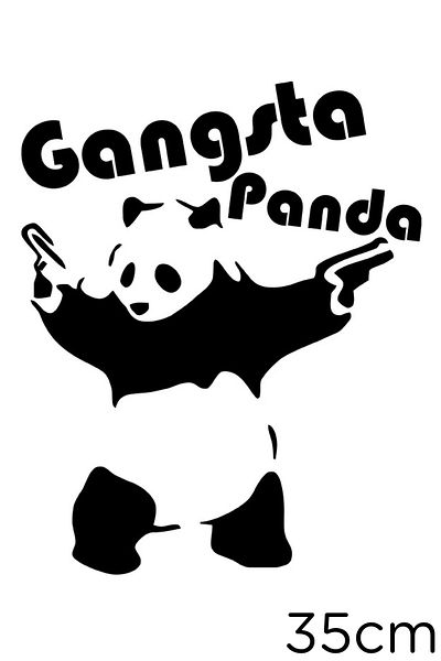 MIGNATIS Autocolant Panda Gangster Dancing Standing 35cm - Negru