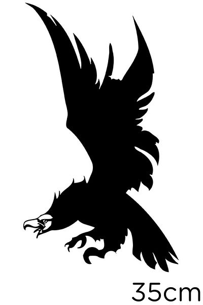 MIGNATIS Autocolant autocolant Angry Rebel Eagle atacând vânătoarea 35cm - negru