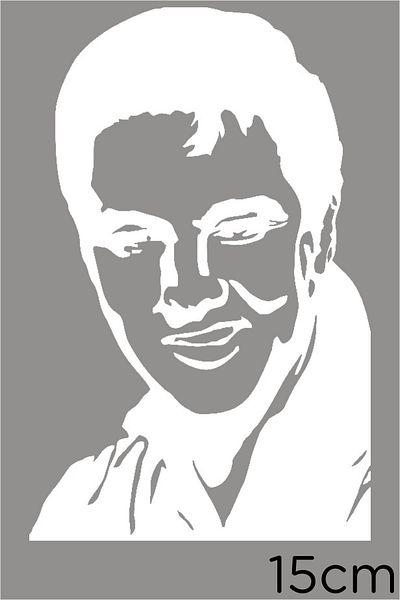 MIGNATIS Autocolant pentru față cu portretul lui Elvis Presley Laughing 15cm - Alb