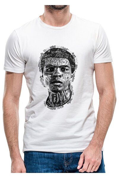 QIVI Muhammad Ali Illustrator Štampano Bela muška Pleteno majica