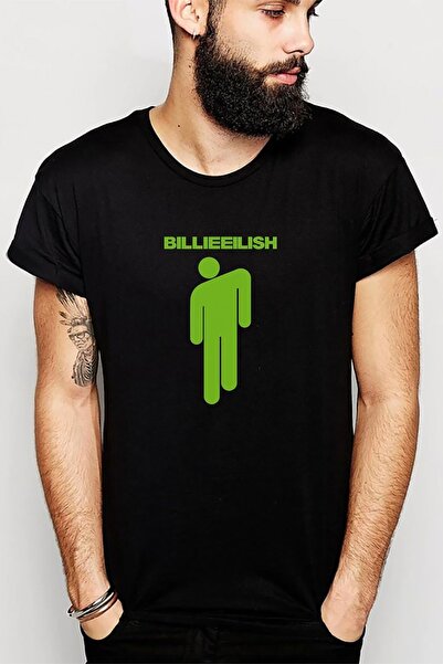 QIVI Billie Eilish Štampano Crna muška Pleteno majica T-shirt majica