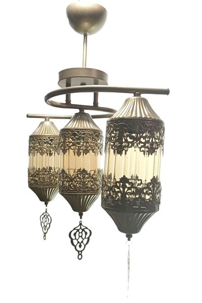 Uçar Authentic Fuji Antique Chandelier Set of 3