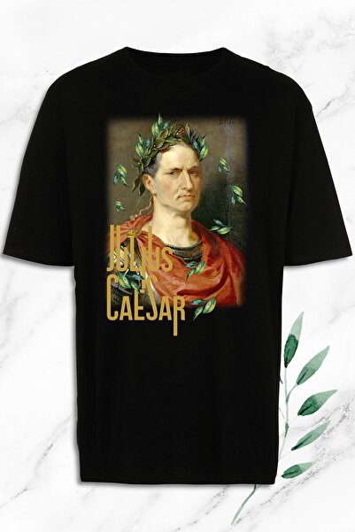 perseusshopping Unisex crna Oversize kroj Mitološka skulptura Julija Cezara Š...