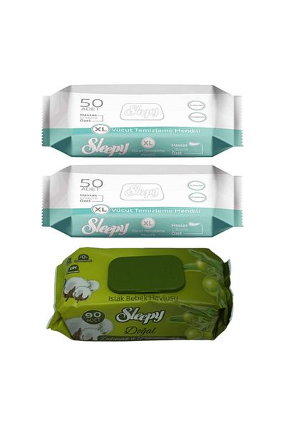 Sleepy Body Cleansing Wipes + Olive Oil Wet Baby Towel Advantage Package