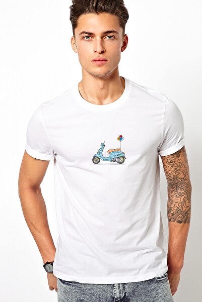 QIVI Vespa Lexington Štampano Bela muška Pleteno majica T-shirt