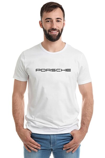 QIVI Automobil Porsche logo, štampana bela muška pletena majica