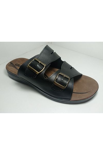 GEZER Men's Large Size Double Buckle Slippers