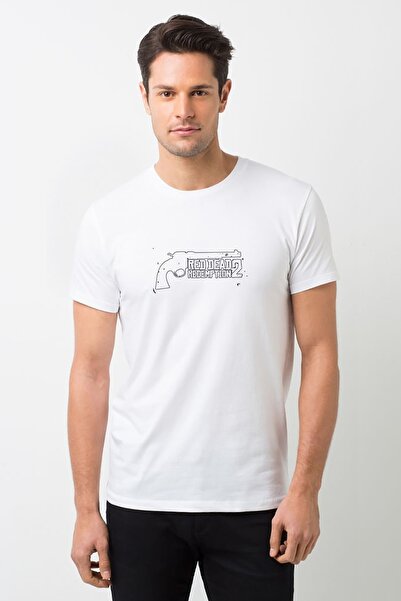 QIVI Red Dead Redemption 2 Štampano Beli Muškarci Pleteno Majica T-shirt Maji...