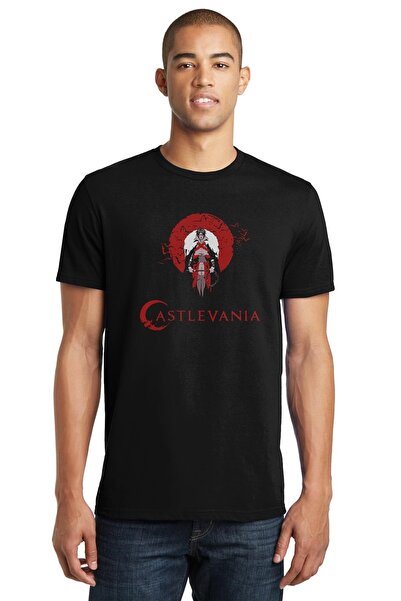 QIVI Castlevania Trevor Belmont Štampano crna muška Pleteno majica