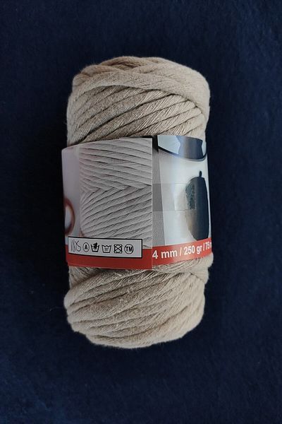 platin hediyelik Milk Coffee Twisted Cotton Macrame Screening Rope 250 grams No 10