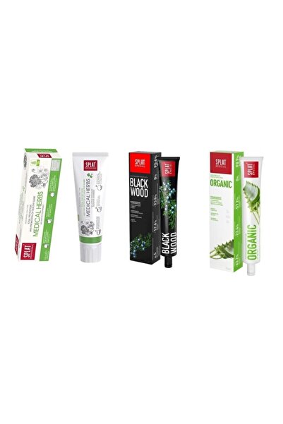 Splat Medıcal Herbs 100 ml + Blackwood 75 ml + Organıc 75 ml Toothpaste