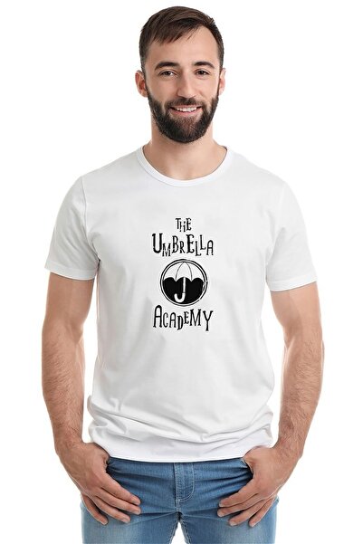 QIVI Logo i tekst The Umbrella Academy Štampano Bela muška majica Pleteno