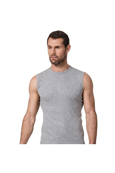 Namaldı قميص داخلي رجالي رمادي مضلع بدون أكمام 119