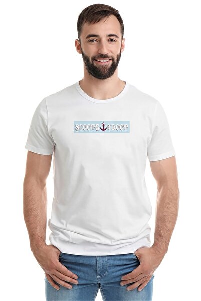 QIVI Stranger Things Scoops Troop Štampano Beli Muškarci Pleteno Majica T-shi...