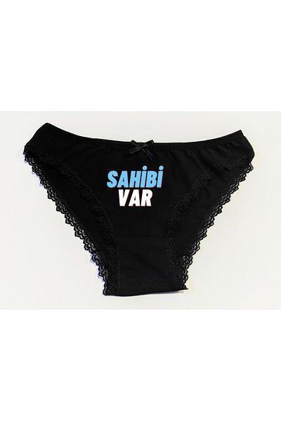 BoxerMasters Chiloți de damă cu imprimeu negru - Aveți un proprietar scris