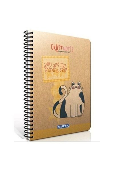 Gıpta Craft Notes Spiral Hard Cover Notebook (a6)-100 Sheets ( Checkered) (stand)
