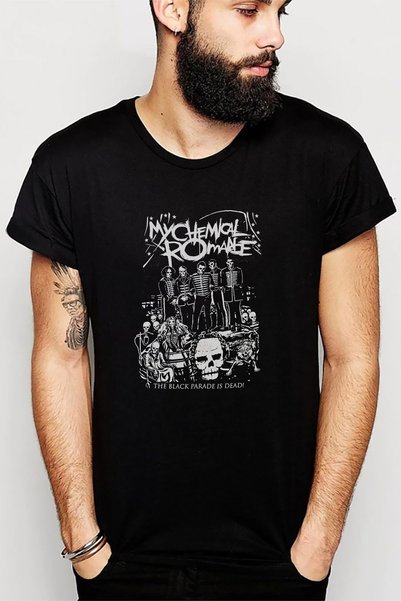 QIVI My Chemical Romance 2019 Metal Rock Štampano Crna Muška Pleteno Majica T...